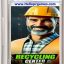 A PC game case titled "Recycling Center Simulator" features an illustration of a smiling man in a plaid shirt and hard hat. At the top, a website URL promises more about this engaging simulation experience.